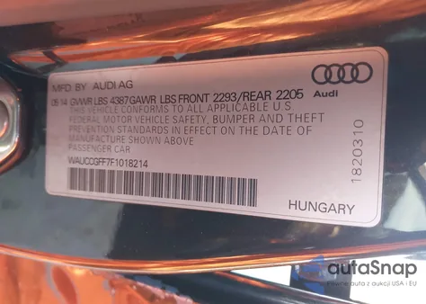 2015 Audi A3 1.8T Premium from USA, damaged, VIN WAUCCGFF7F1018214